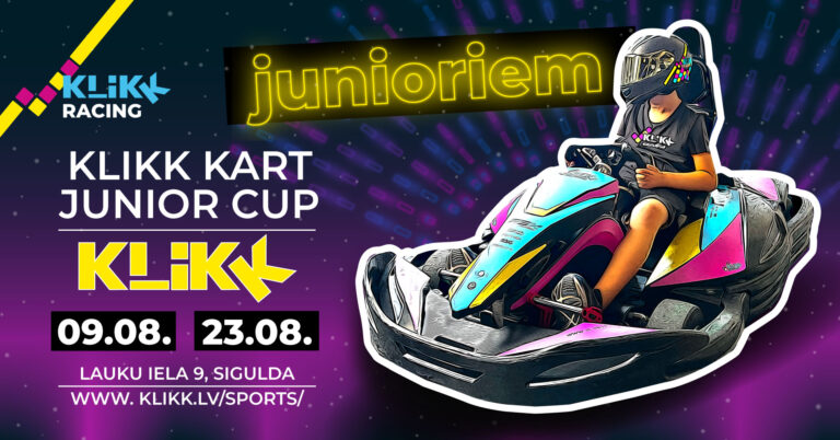 KLIKK kart junior cup elektrokartingu čempionāts divos posmos